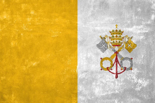 Vatican - Fahne auf altem Grunge-Hintergrund — Stockfoto