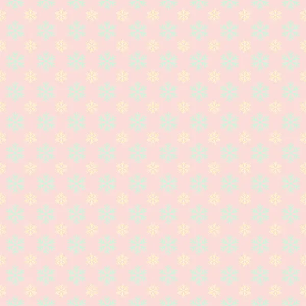 Pink seamless snowflake pattern — Stock Vector