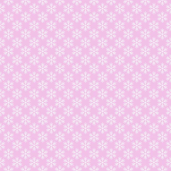 Rosa sömlös snowflake mönster — Stock vektor