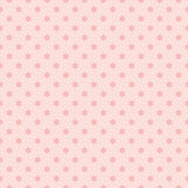 Patrón de copo de nieve sin costura rosa — Vector de stock