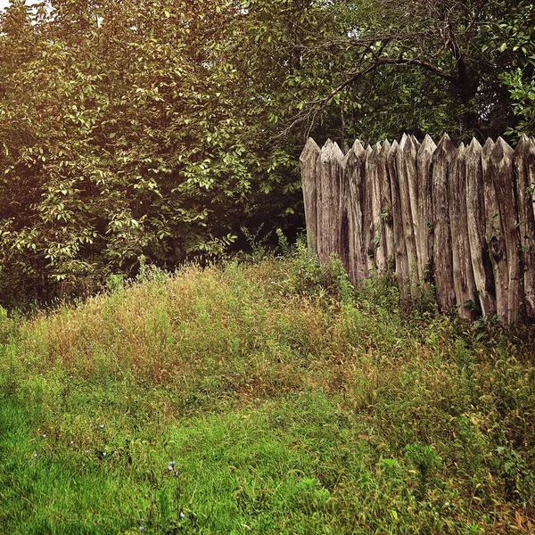 The old wooden fence — Stock Photo, Image