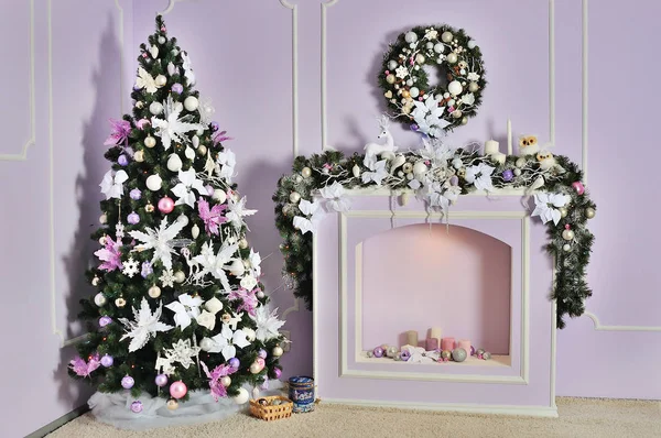 Stylish Christmas interior decorated — Stock Photo, Image