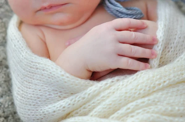 美しい眠っている赤ん坊のクローズアップ肖像画 — ストック写真