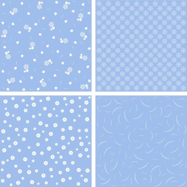 dört çiçek desen arka plan kümesi