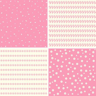 Farklı çiçek vektörel desenler.