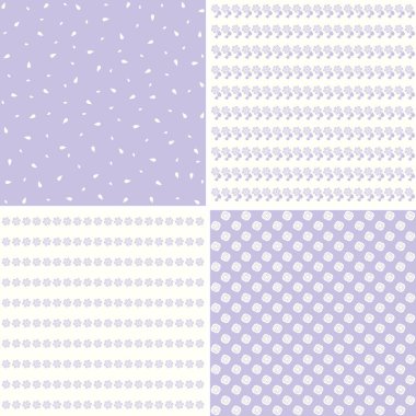 Vektör çiçek desenli set