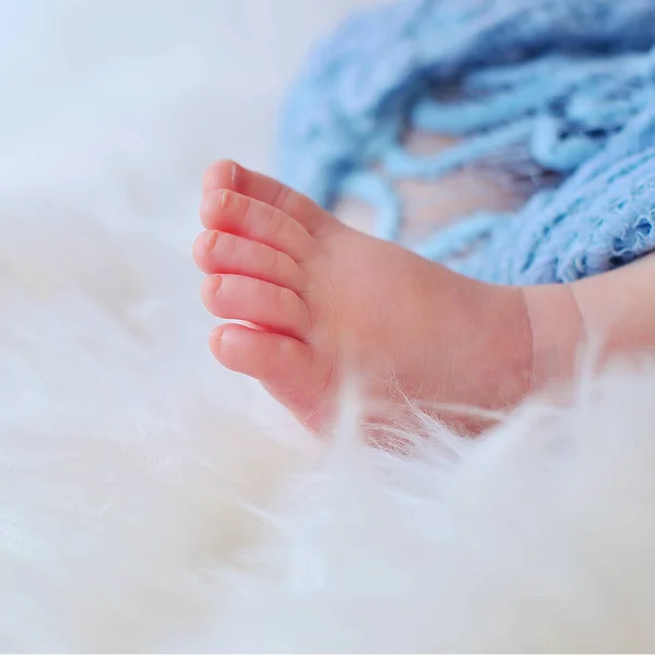 En närbild på lilla baby fötter — Stockfoto