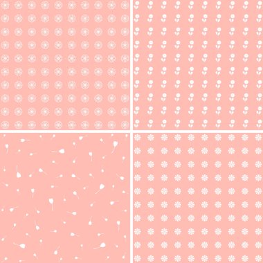 Farklı çiçek vektörel desenler.