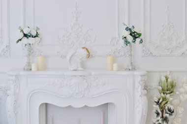 Zarif beyaz şömine