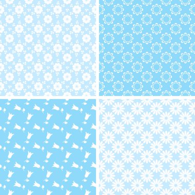 Dikişsiz çiçek desenleri kümesi vektör