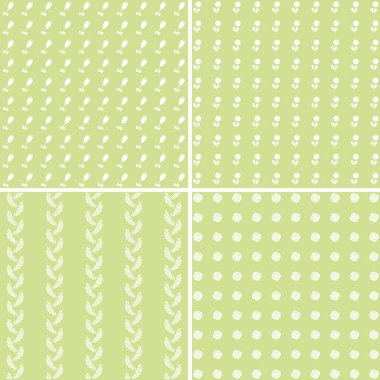 Çiçek Dikişsiz vintage desen seti.