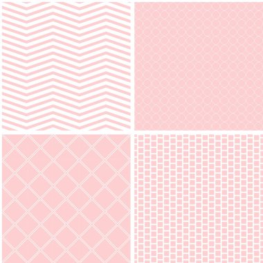 4 sevimli farklı vektör Dikişsiz desen.