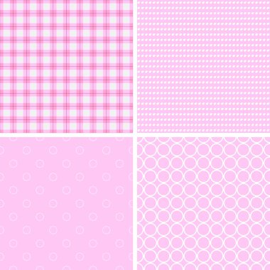 4 sevimli farklı vektör Dikişsiz desen.