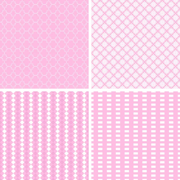 4 Pastel retro diferentes patrones sin costura azulejos . — Vector de stock