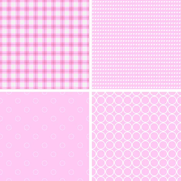 4 Cute different vector seamless patterns. — Stock Vector