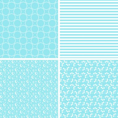 4 sevimli farklı vektör Dikişsiz desen.