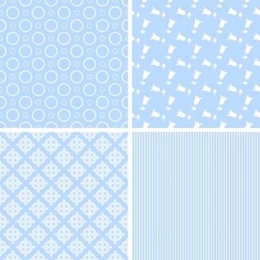 4 sevimli farklı vektör Dikişsiz desen.