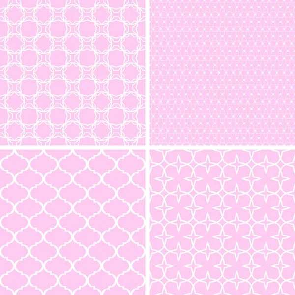 4 Pastel retro diferentes patrones sin costura azulejos . — Archivo Imágenes Vectoriales