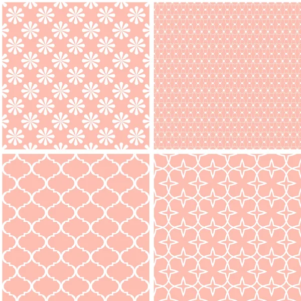 4 Pastel retro diferentes patrones sin costura azulejos . — Archivo Imágenes Vectoriales