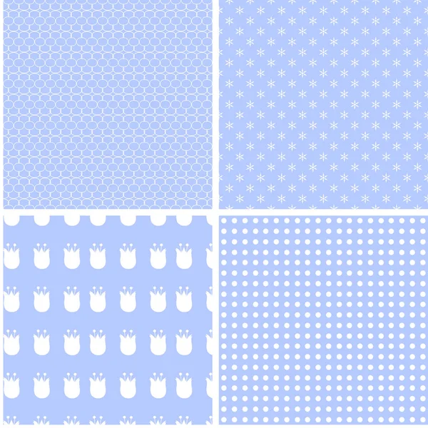 Cute different vector seamless patterns. — Stock Vector