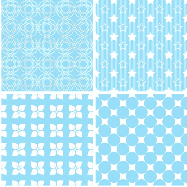 Cute different vector seamless patterns. — Stock Vector