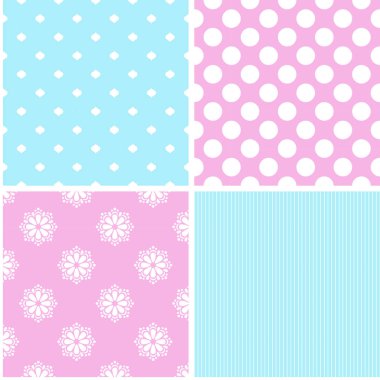 Şık farklı vektör Dikişsiz desen.