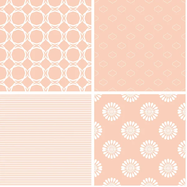 Soft different vector seamless patterns. — Stock Vector