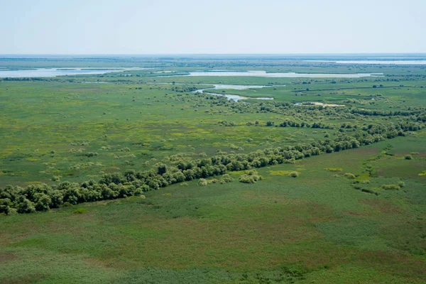 Vista aérea sobre el Delta del Danubio Marshland, Rumania — Foto de Stock