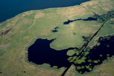 Benzersiz doğaya Danube Delta havadan görünümü