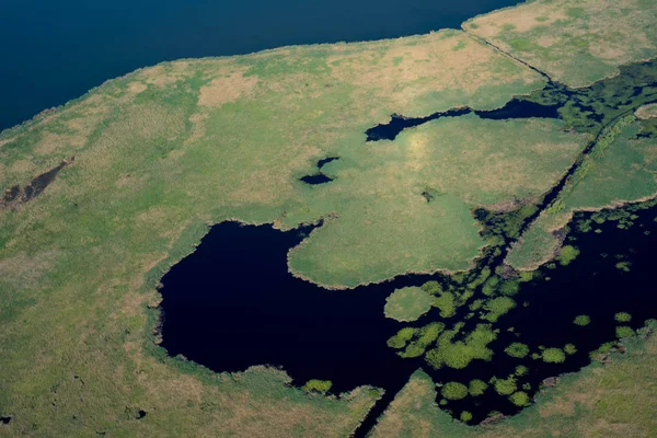 Dunajská Delta letecký pohled nad jedinečnou přírodou — Stock fotografie