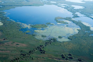 Benzersiz doğaya Danube Delta havadan görünümü