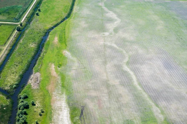 積極的な農業で被災した農地 — ストック写真