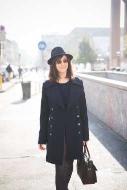 woman posing in the street