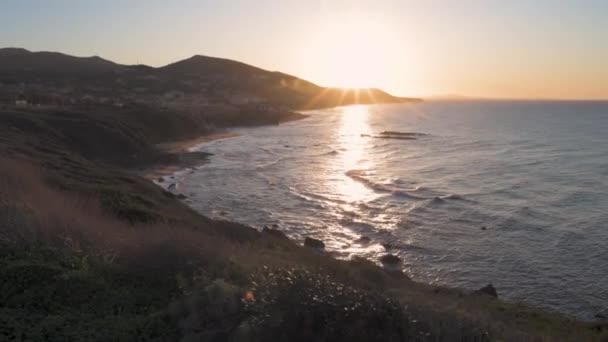 Σαρδηνία Τοπίο Ηλιοβασίλεμα Χειμώνα — Αρχείο Βίντεο