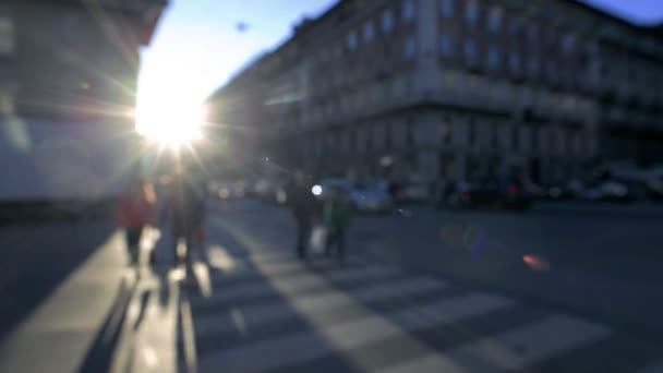 Foule Floue Gens Touristes Marchant Dans Les Rues — Video