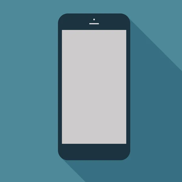 Ícone de smartphone em design plano no fundo azul. Vector il —  Vetores de Stock