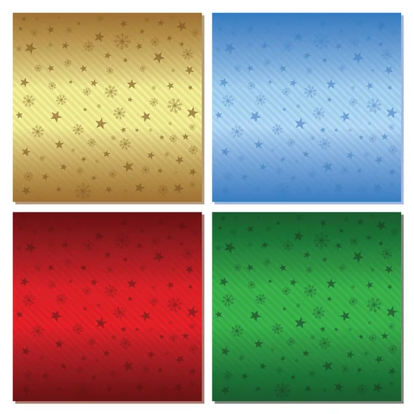 Set of festive backgrounds. Four backgrounds Christmas style. Ve — Stock Vector