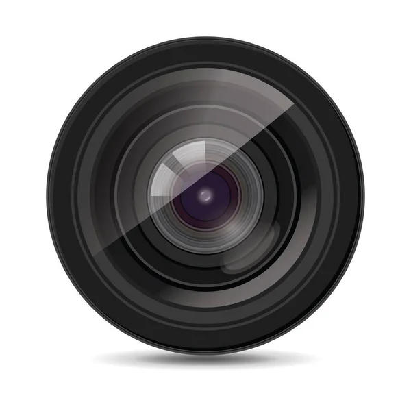 Icône pour objectif de caméra. Fond blanc. Illustration vectorielle isol — Image vectorielle