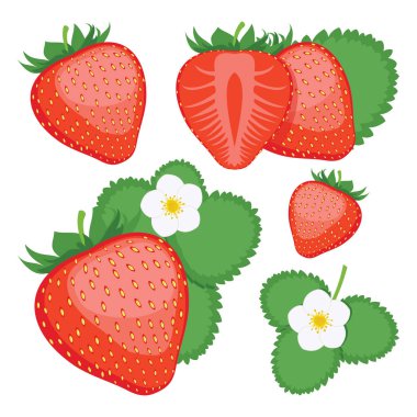 Çilek. Bütün ve dilimlenmiş çilek Çilek topluluğu. V