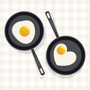 bir tavada kızarmış yumurta. vektör çizim.