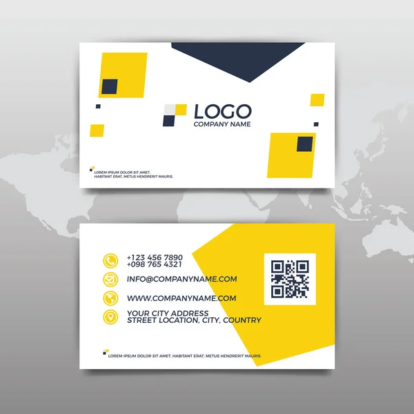 Modern simple business card template. Flat Design. Vector Illust — Stock Vector