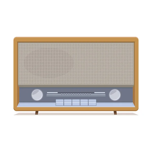 Retro radio. Oude Radio. Illustratie van een oude radio-ontvanger van — Stockvector