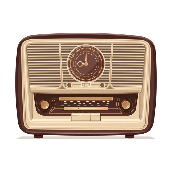 Rétro radio. Ancienne radio. Illustration d'un ancien récepteur de radio de — Image vectorielle