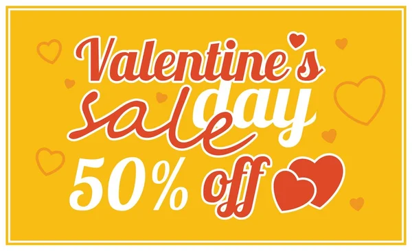 Valentine's day sale offer, banner template. Shop market poster — Stock Vector