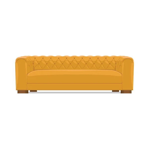 橙色沙发白色背景 舒适的家 室内装饰的象征 矢量说明 — 图库矢量图片