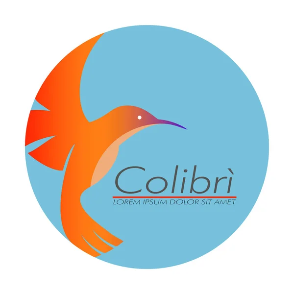 Flying Hummingbird Colibri Logo Symbol — Stock Vector