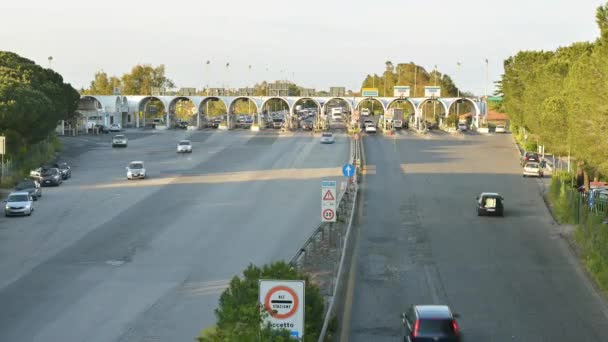 Toll road station time lapse at day time in Italy — Stock Video