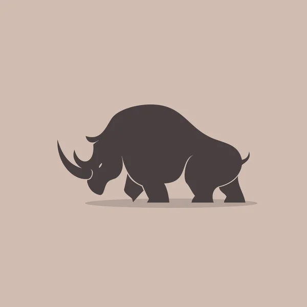 Силуэт носорога — стоковый вектор