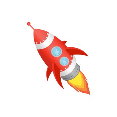 Kırmızı roket fırlatma. Konsept proje başlatma