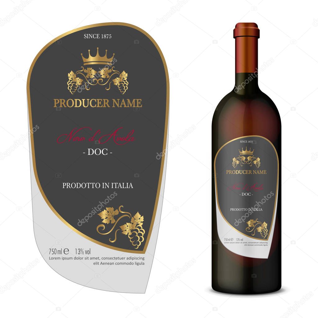 Vector wine label